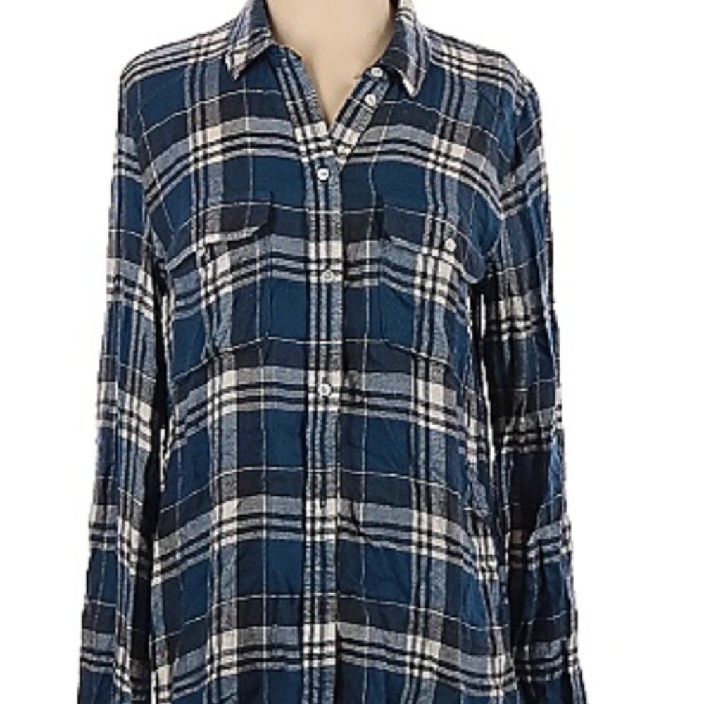 Paige Blue Plaid Flannel Shirt